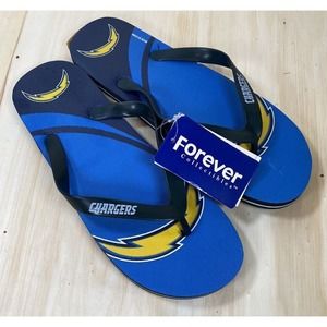 NFL Los‎ Angeles Chargers Flip Flops Team Logo Football NWT Various Sizes